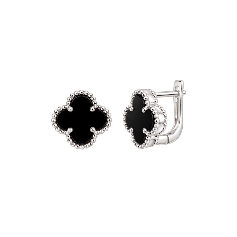 Sterling Silver Earrings With Onyx