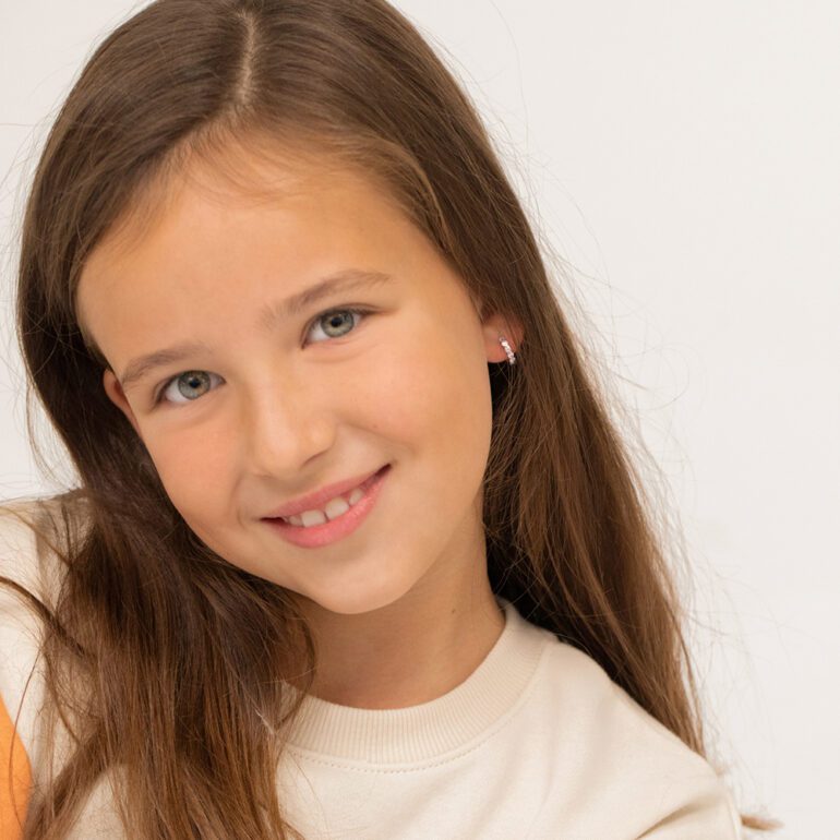 Sterling silver hoop earrings with cubic zirconia