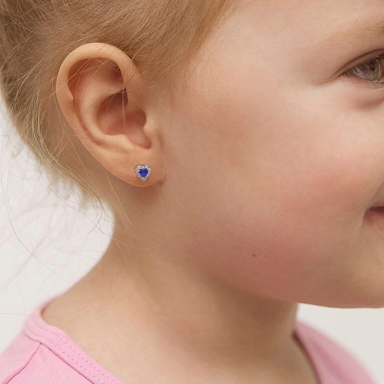 Sterling silver earrings for kids – hearts