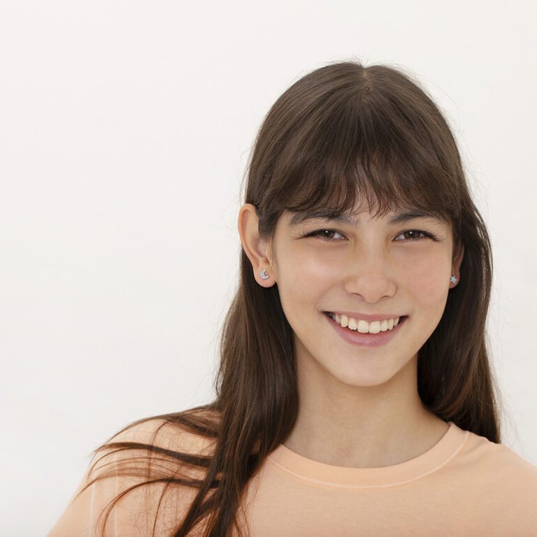 Sterling silver earrings for kids – moon and star