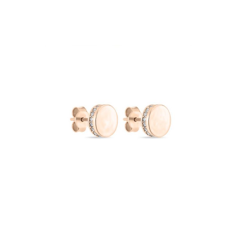 Rose gold stud earrings with cubic zirconia