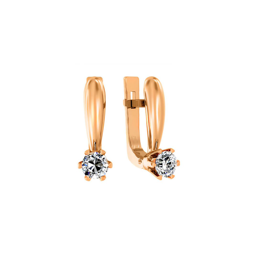 Rose gold earrings with cubic zirconia