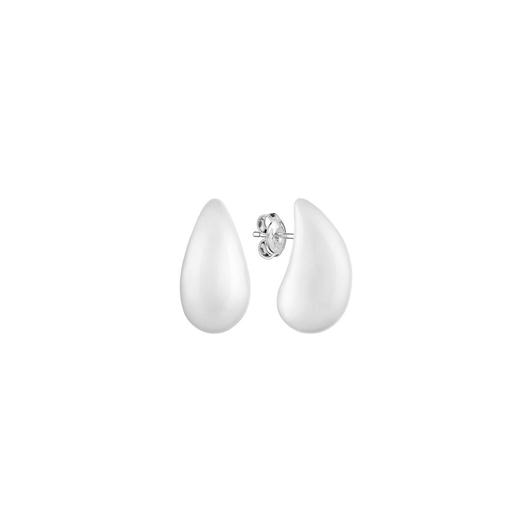 Sterling silver stud earrings with a drop shaped agate