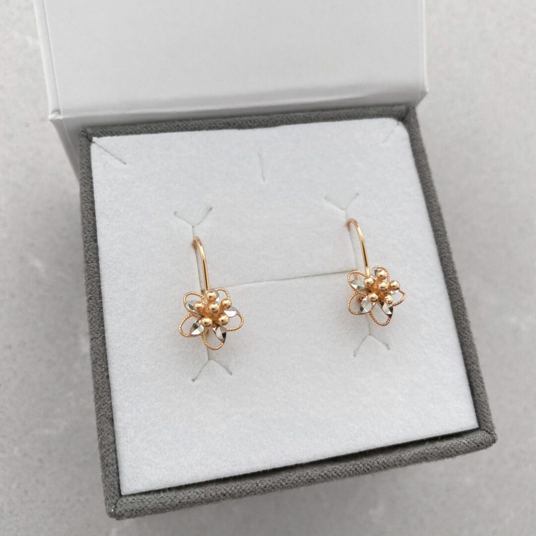 Rose gold flower earrings