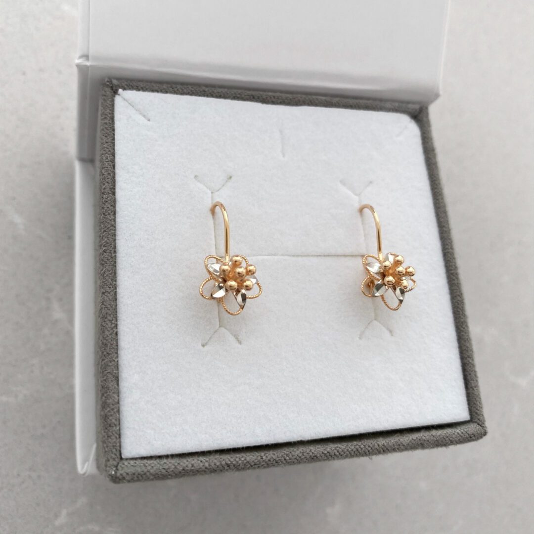 Rose gold flower earrings