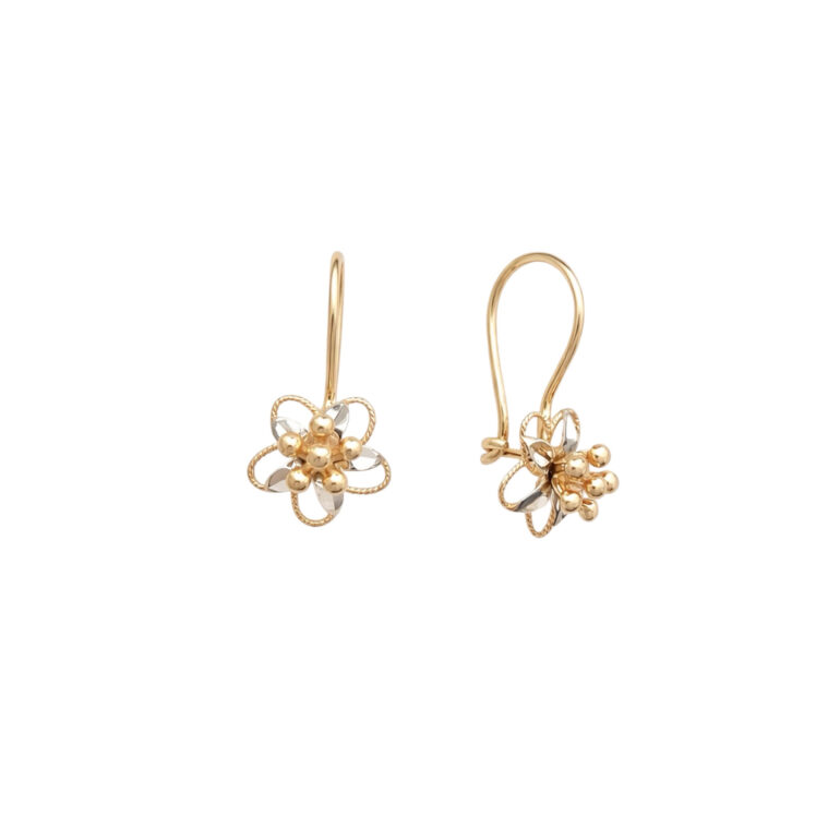 Rose Gold Earrings - Flowers