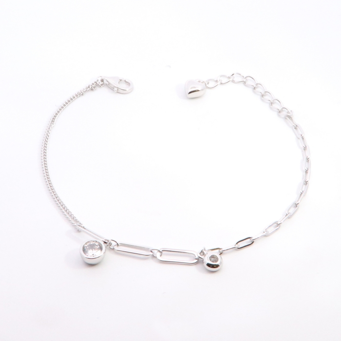 Sterling silver bracelet with cubic zirconia