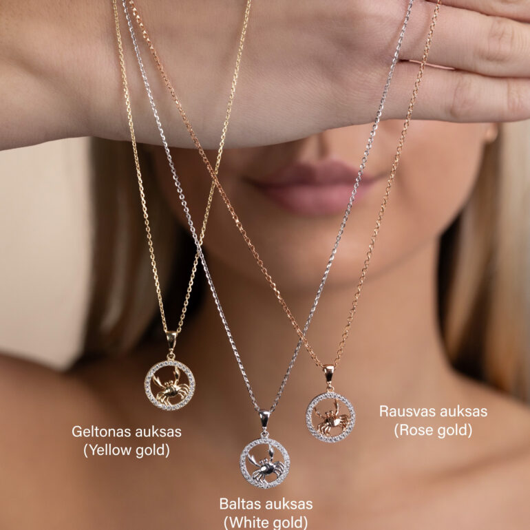 White Gold Pendant - Zodiac Sign Libra