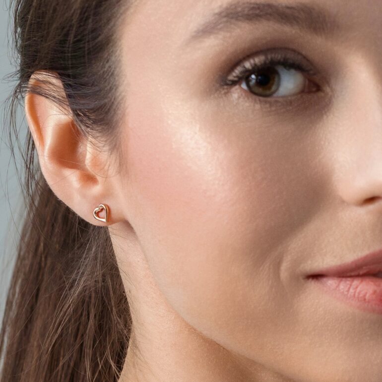 Geltono Aukso Auskarai - Širdutės