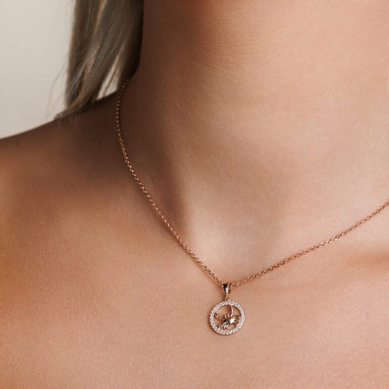 Auksinis Pakabukas - Zodiako Ženklas Vėžys