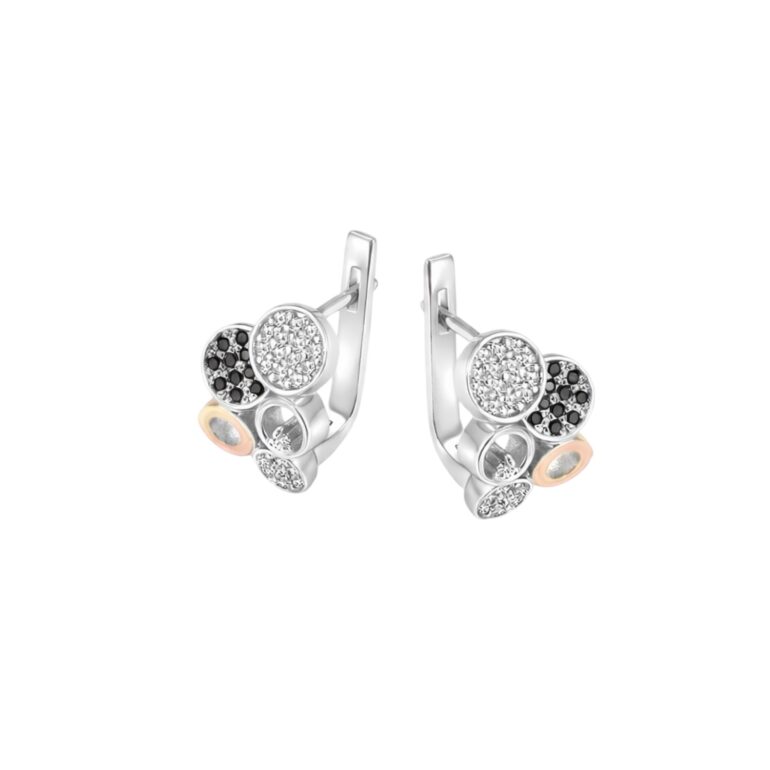 Gold Plated Sterling Silver Earrings With Cubic Zirconia