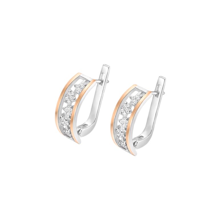 Gold Plated Sterling Silver Earrings With Cubic Zirconia