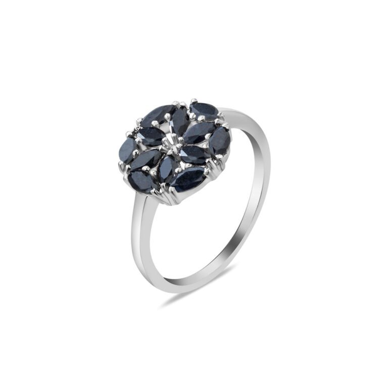 Sterling silver ring with sapphires
