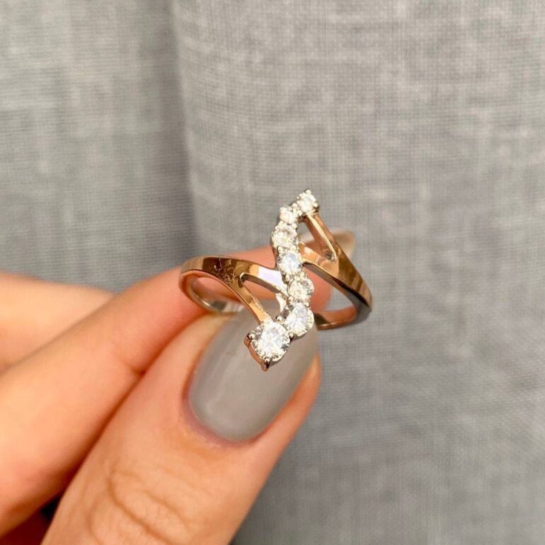 Gold plated sterling silver ring with cubic zirconia