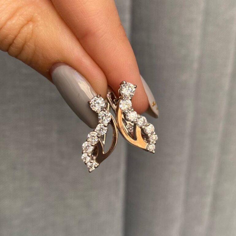 Gold plated sterling silver earrings with cubic zirconia