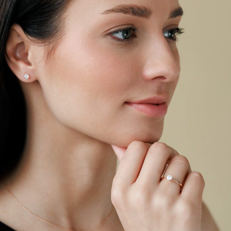 Rose Gold Ring With Cubic Zirconia