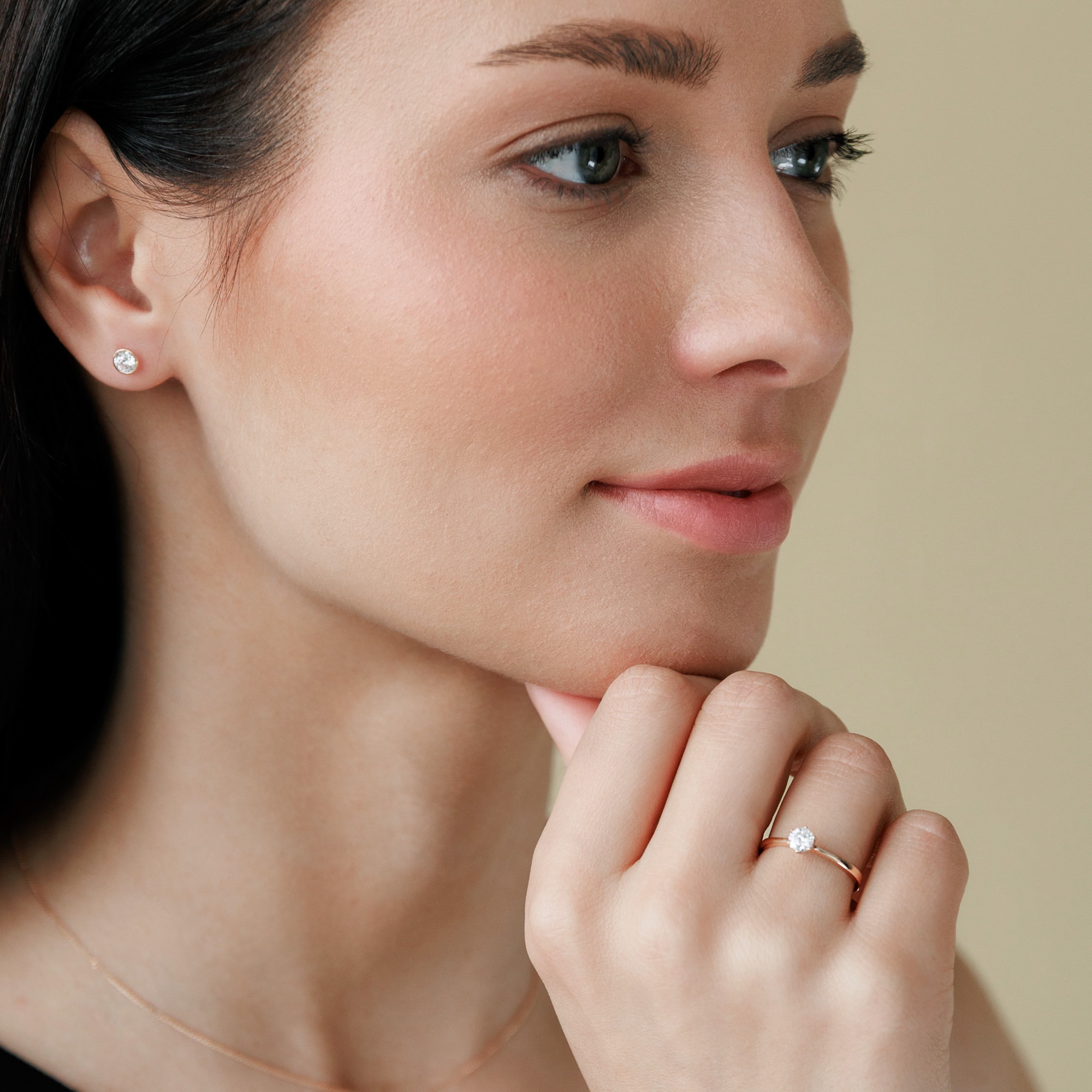 Rose Gold Ring With Cubic Zirconia