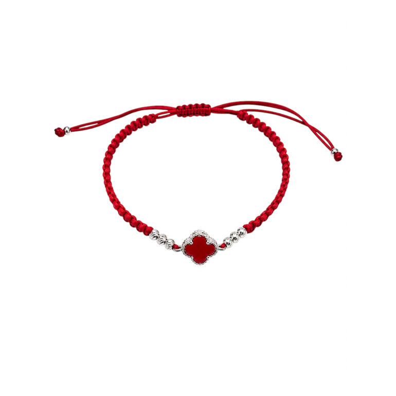 Red String Bracelet - Four Leaf Clover