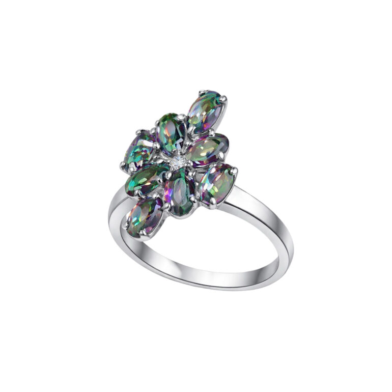 Sterling Silver Ring With Mystic Topaz