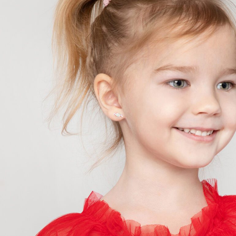 Sterling silver earrings for kids - Candy