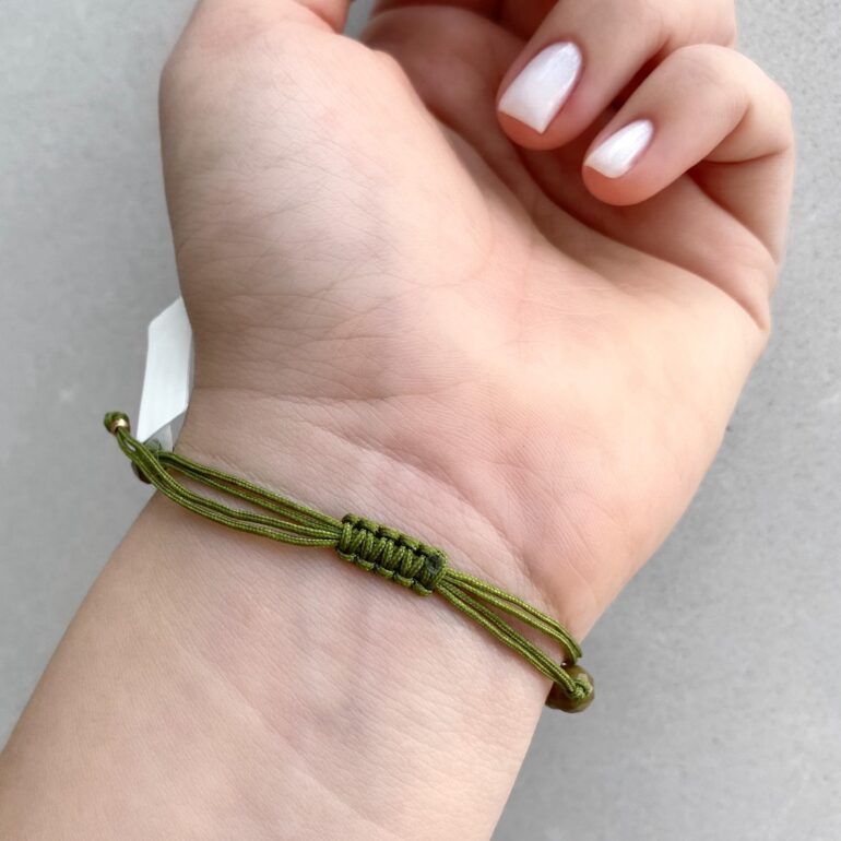 Žalio Siūlo Apyrankė Su Auksu