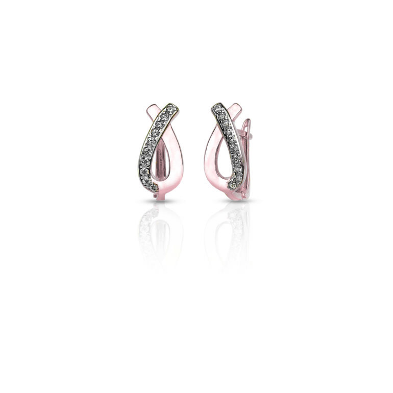 Rose gold earrings with cubic zirconia
