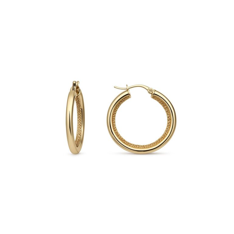 Yellow gold hoop earrings