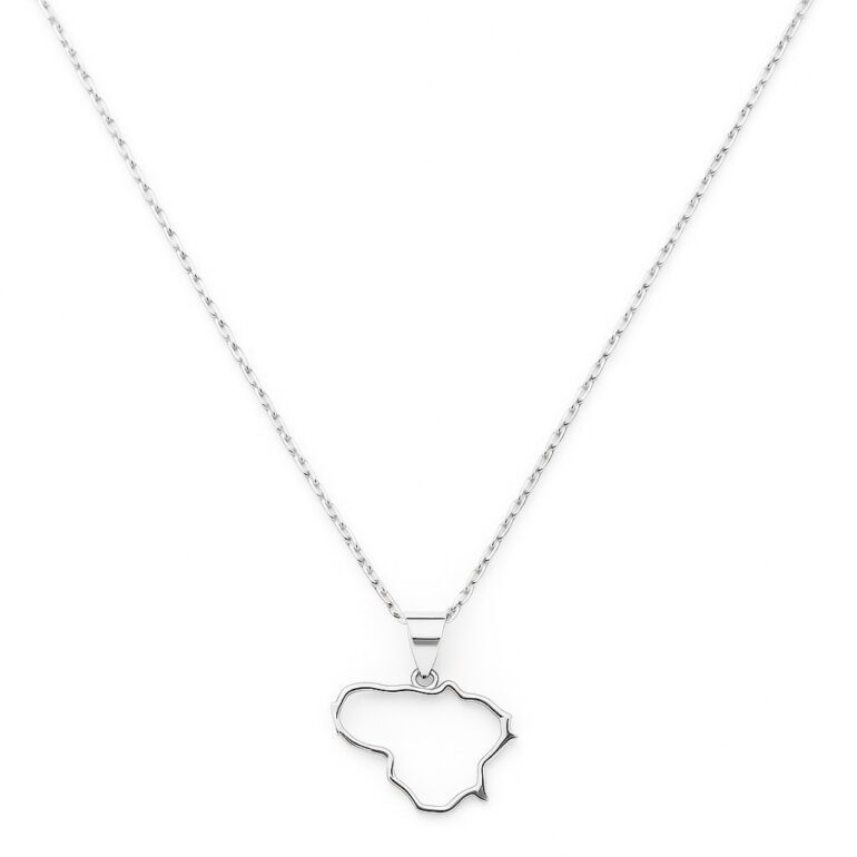 Sterling silver chain with Lithuania pendant