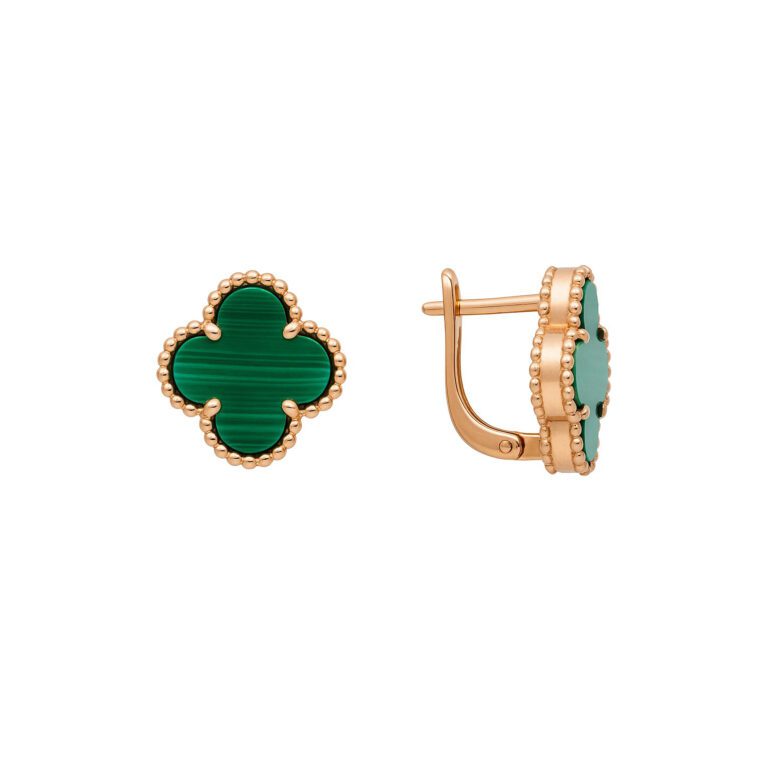 Gold plated sterling silver earrings - four leaf clover