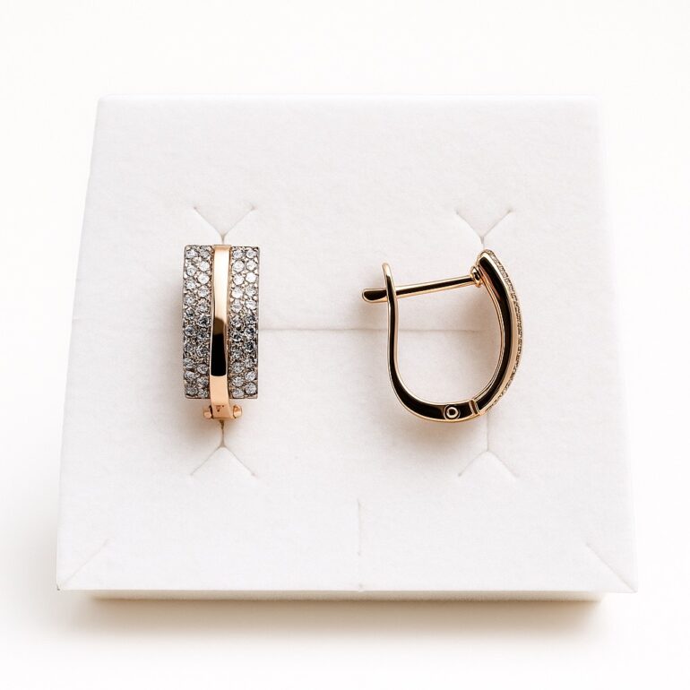 Rose gold earrings with cubic zirconia