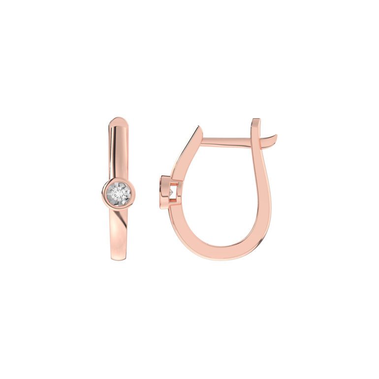 Rose gold earrings with diamonds