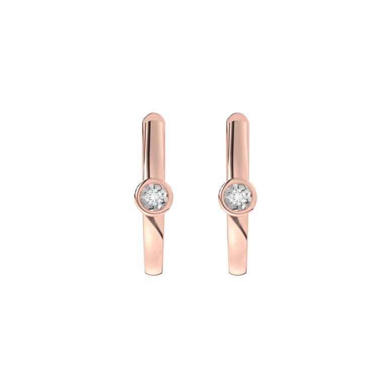 Rose gold earrings with diamonds