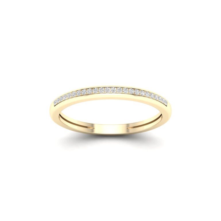 Geltono aukso žiedas su deimantais