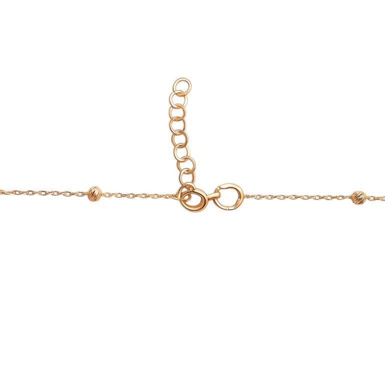 Rose gold chain with engraved golden beads
