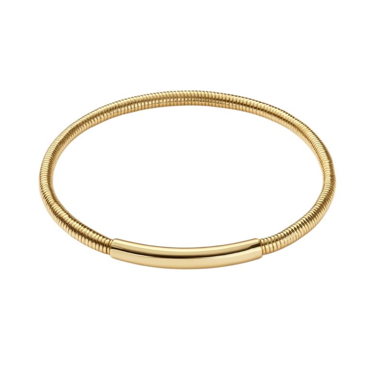 Stretchable yellow gold bracelet