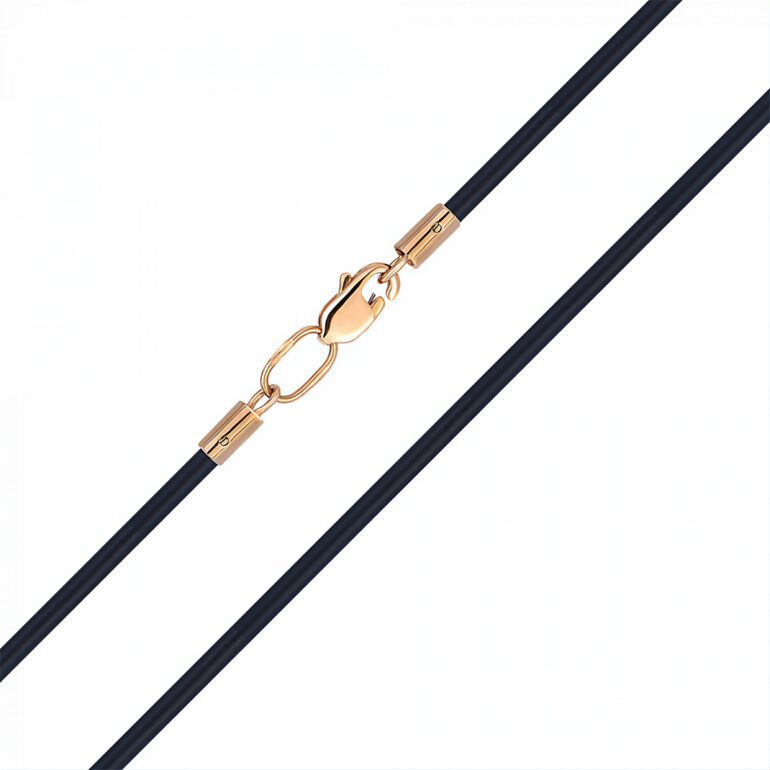Rubber necklace with gold