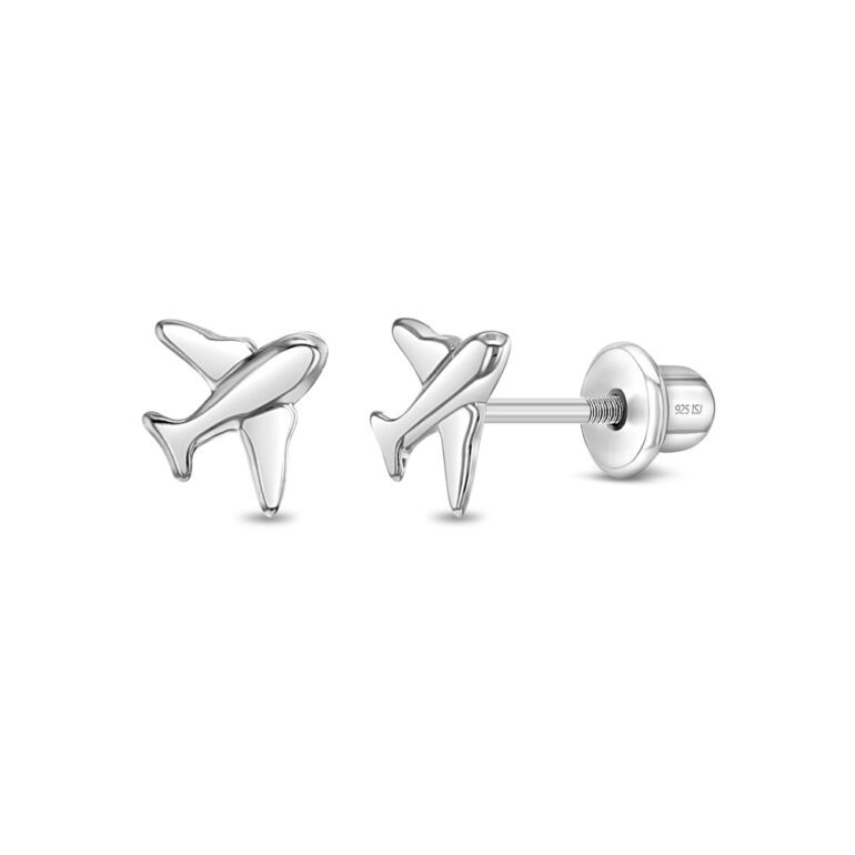 Sterling Silver Kids Earrings - Plane