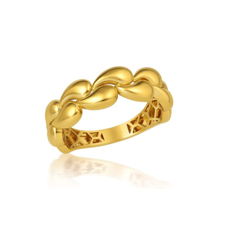 A modern yellow gold ring
