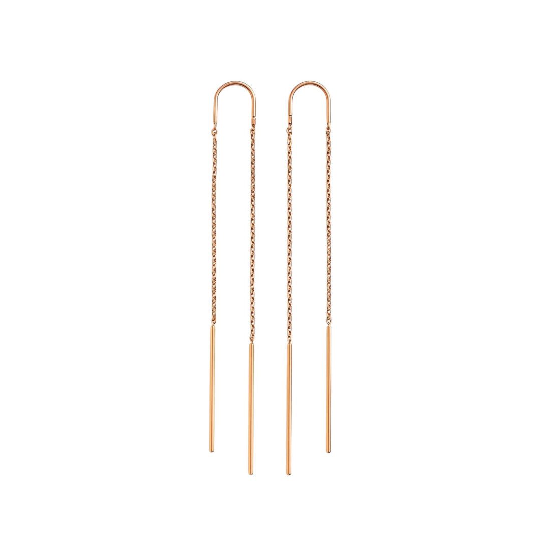 Rose gold chain earrings