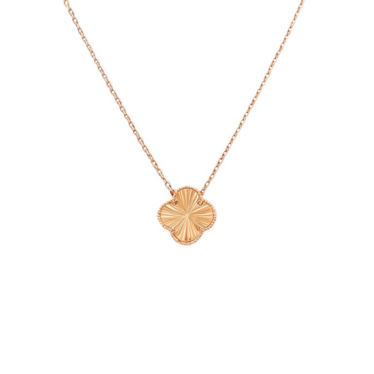 Rose gold necklace - four leaf clover