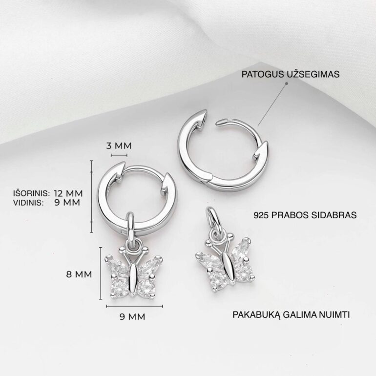 Sterling Silver Kids Earrings – Butterfly