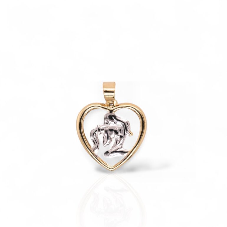 Golden pendant - zodiac sign Aquarius