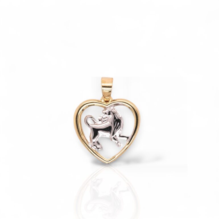 Golden pendant zodiac sign Leo