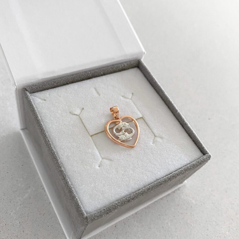 Auksinis Pakabukas - Zodiako Ženklas Žuvys