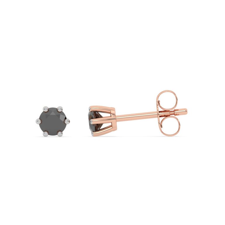 Rose gold earrings with black diamonds