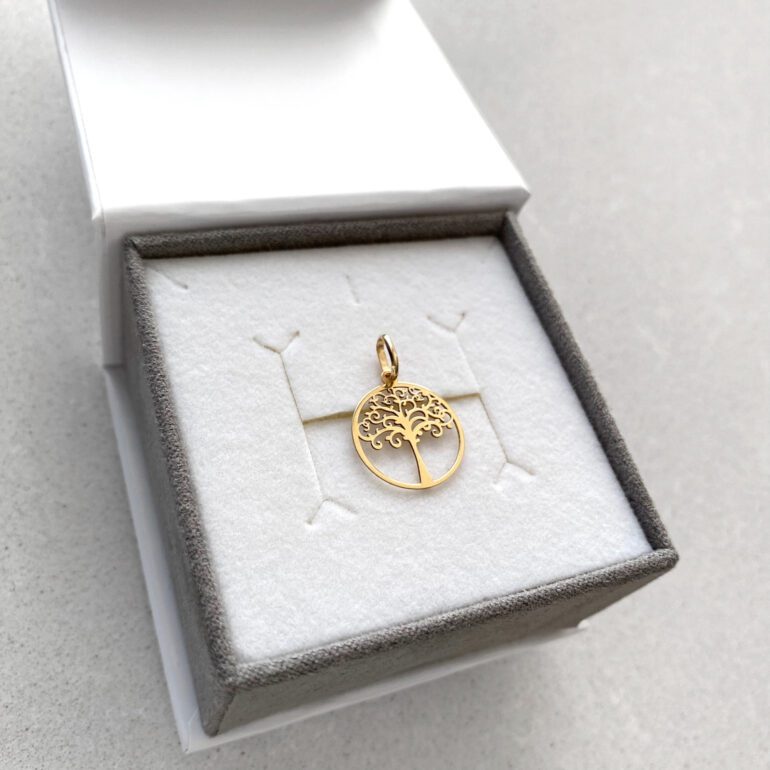 Geltono aukso pakabukas - Gyvybės medis