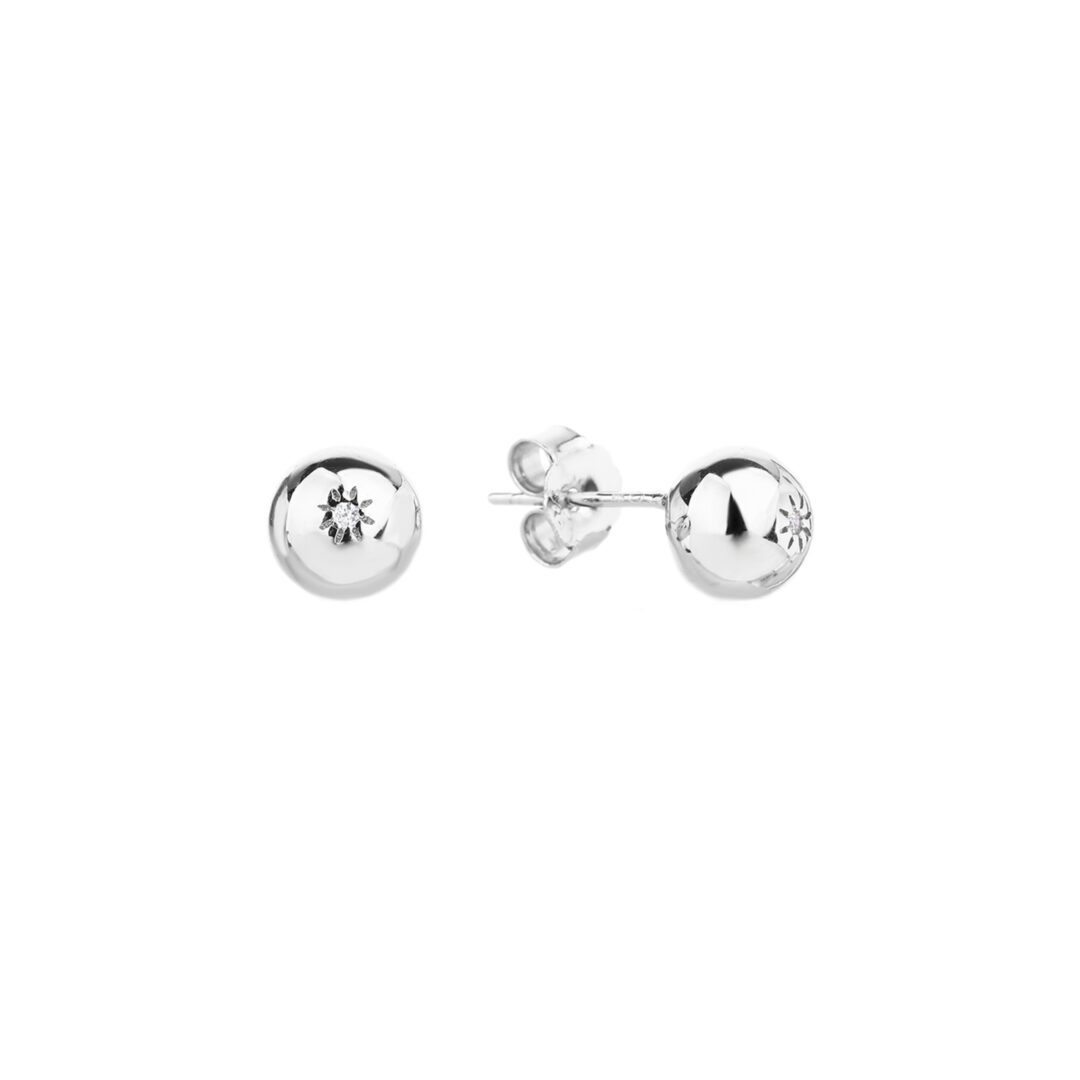Sterling silver stud earrings with cubic zirconia