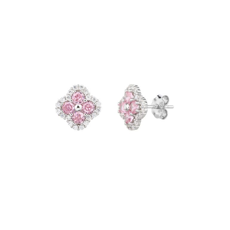 Sterling silver stud earrings with cubic zirconia