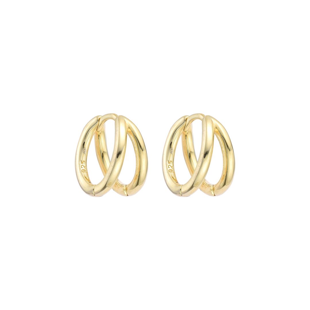 Gold plated sterling silver hoop earrings