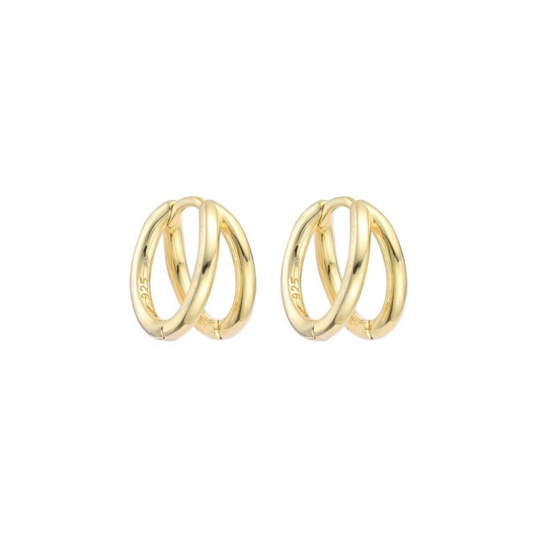 Gold plated sterling silver hoop earrings